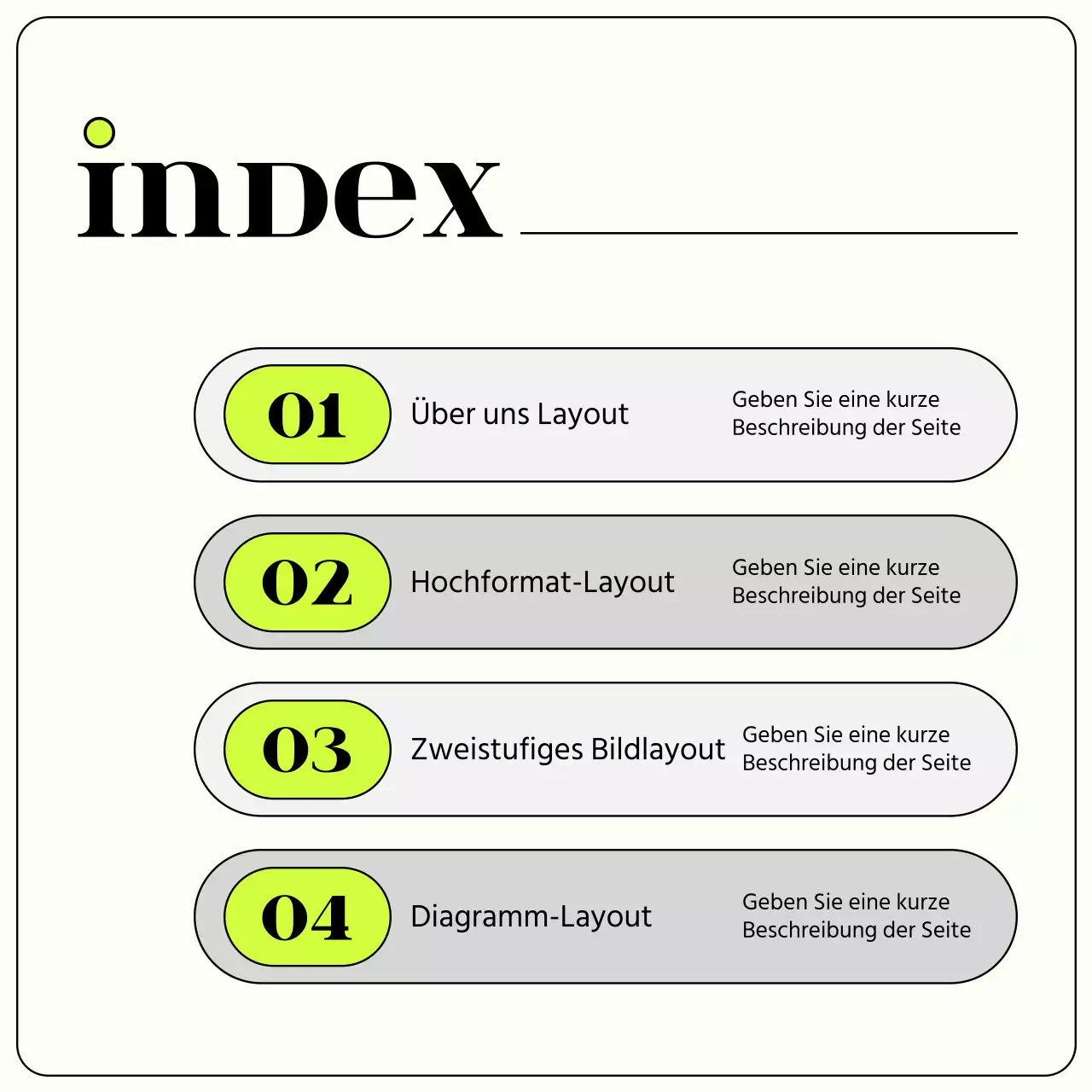 Ein einfaches, lindgrünes Geschäftsanschreiben