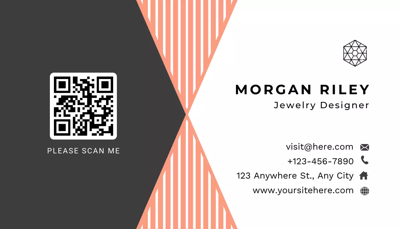 Coral Modern Business Card