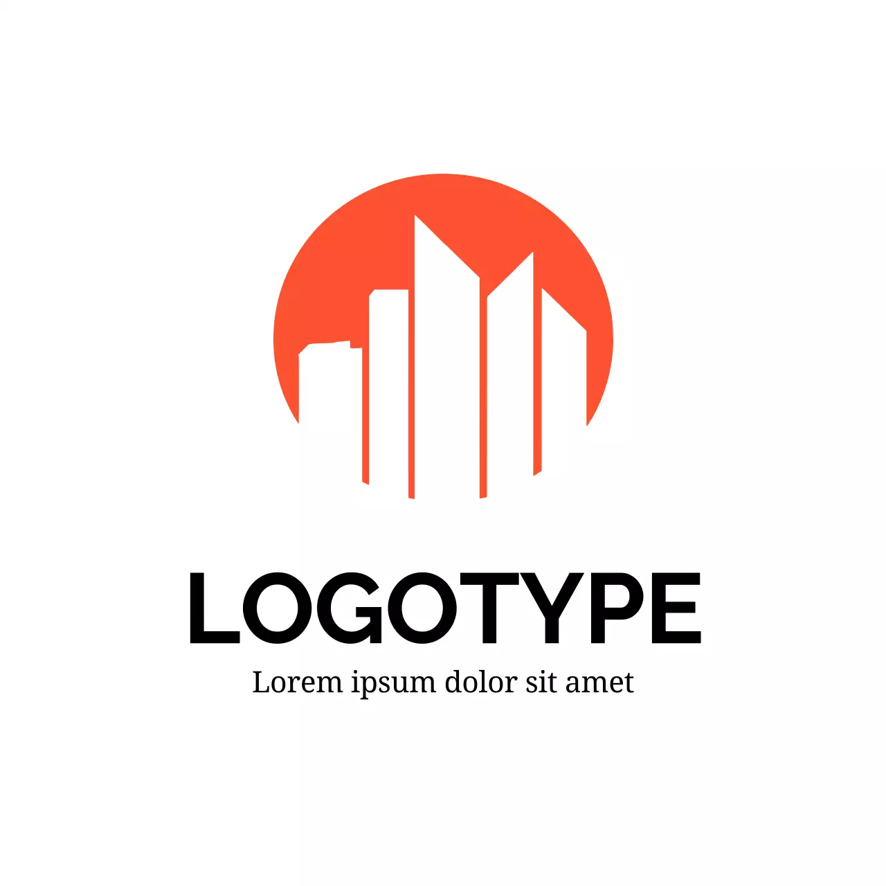 Orange Minimal Business Card Logo