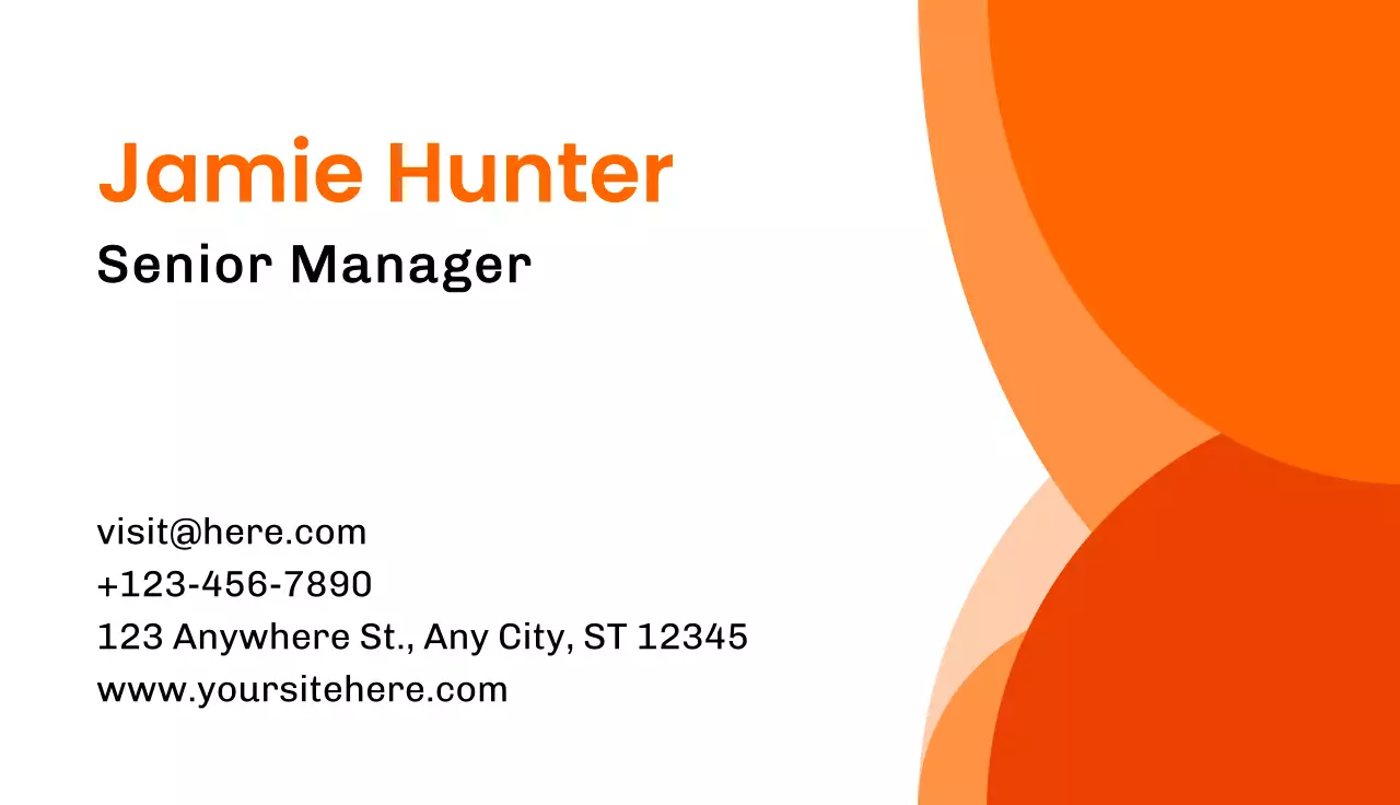 Orange Minimal Business Card