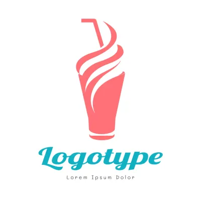 Pink Minimal Ice Cream Logo