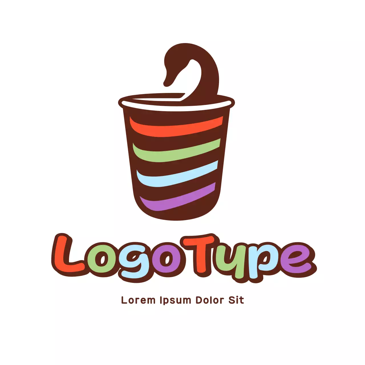 Rainbow Retro Design Logo
