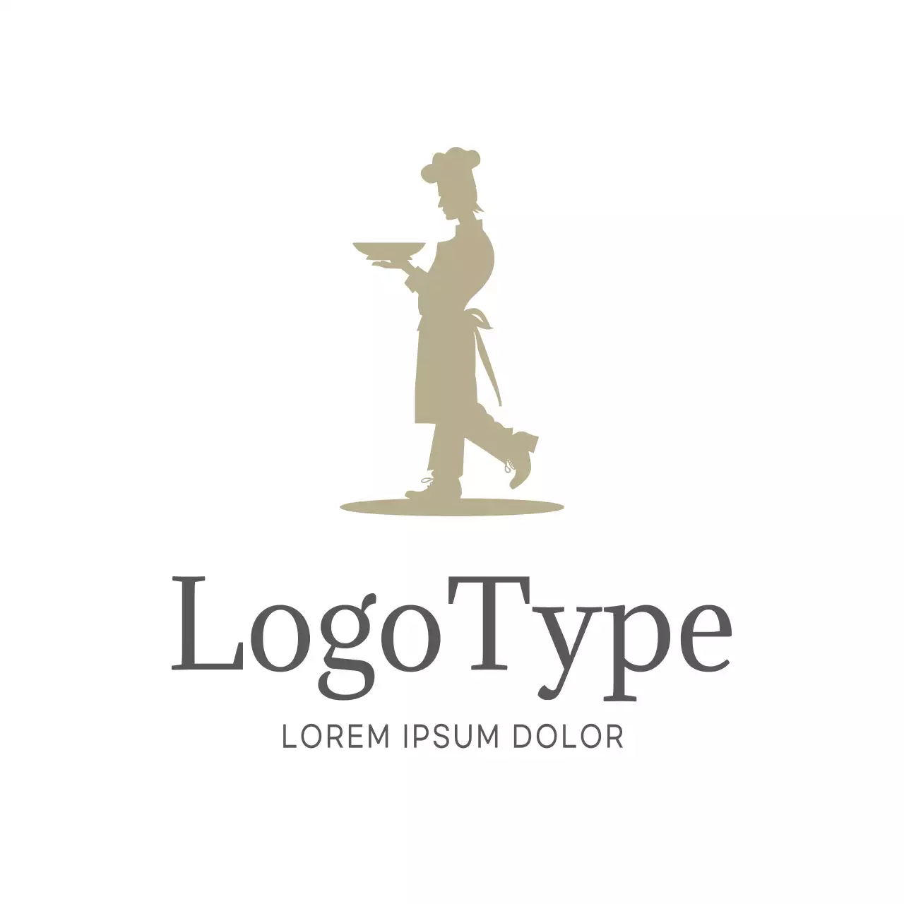 Beige Minimal Chef Logo