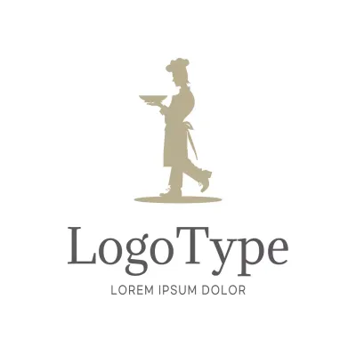 Beige Minimal Chef Logo