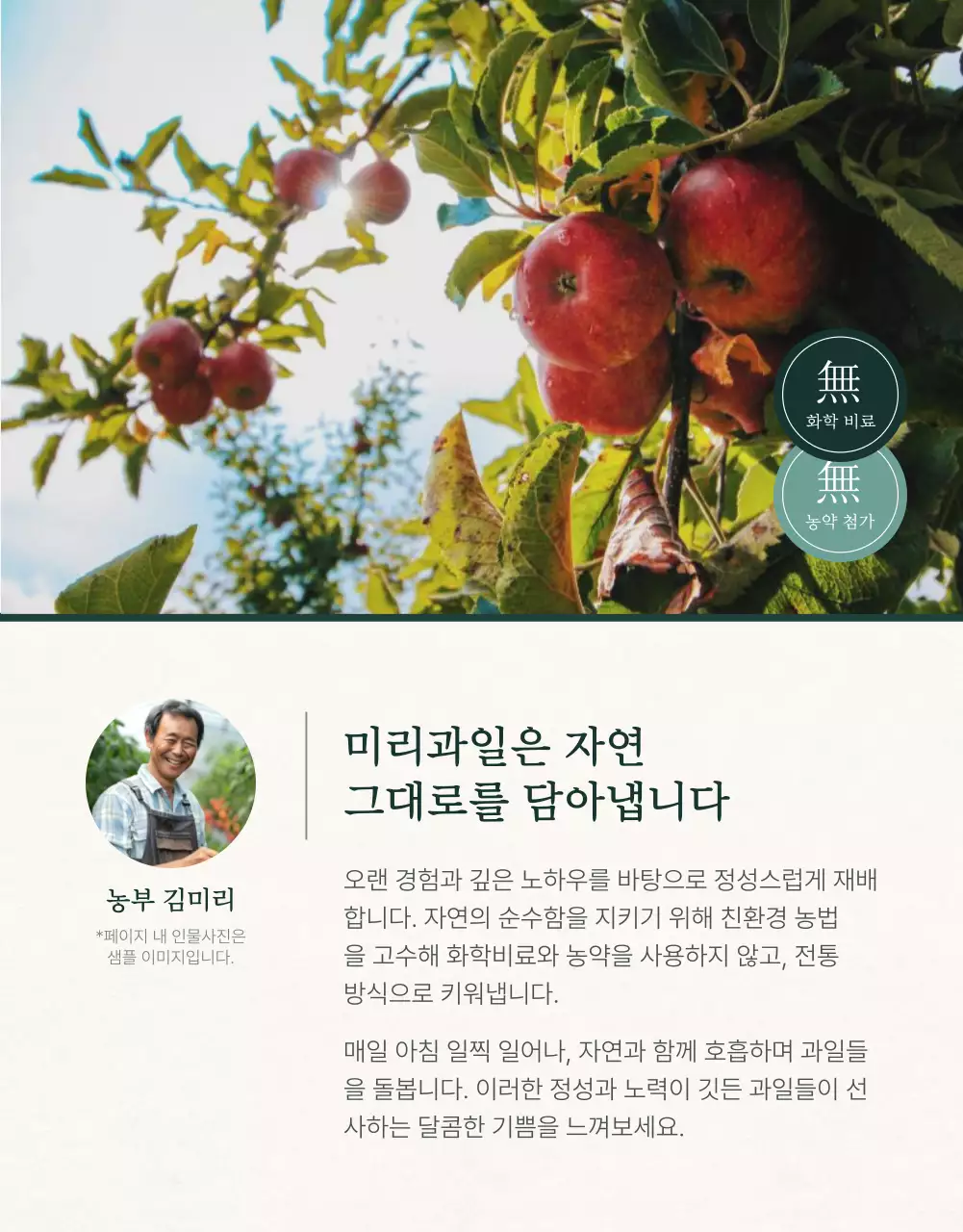 초록과 아이보리색의 전통적인 추석 과일 선물세트 인트로 설명 홍보