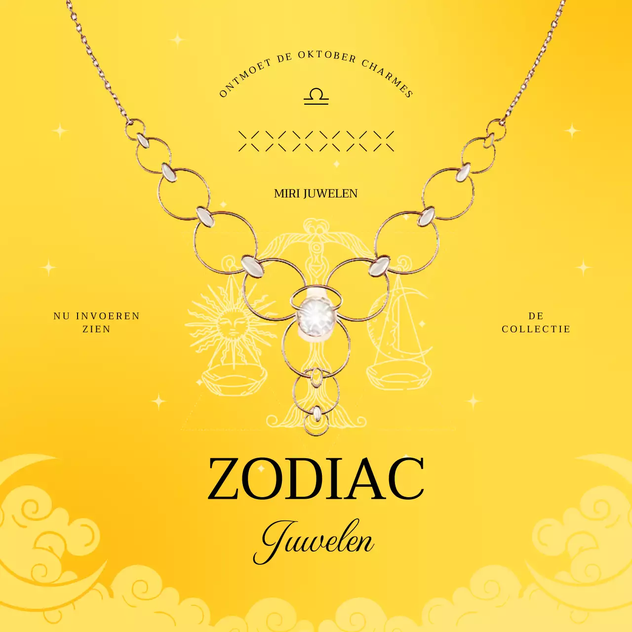 gele elegante zodiac sieraden promotie
