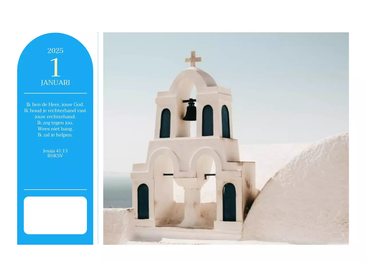 Blauw modern concept kerkkalender