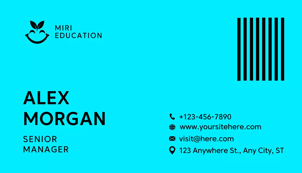 Turquoise Minimal Business Card