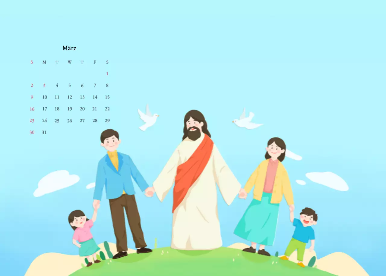 Warme FarbenKirchen mit niedlichen Illustrationen