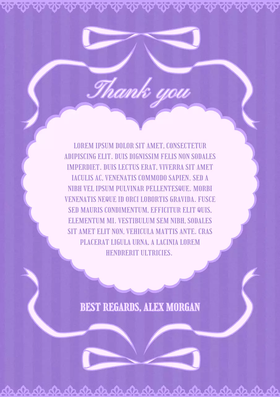 Purple Elegant Thank You Card Poster