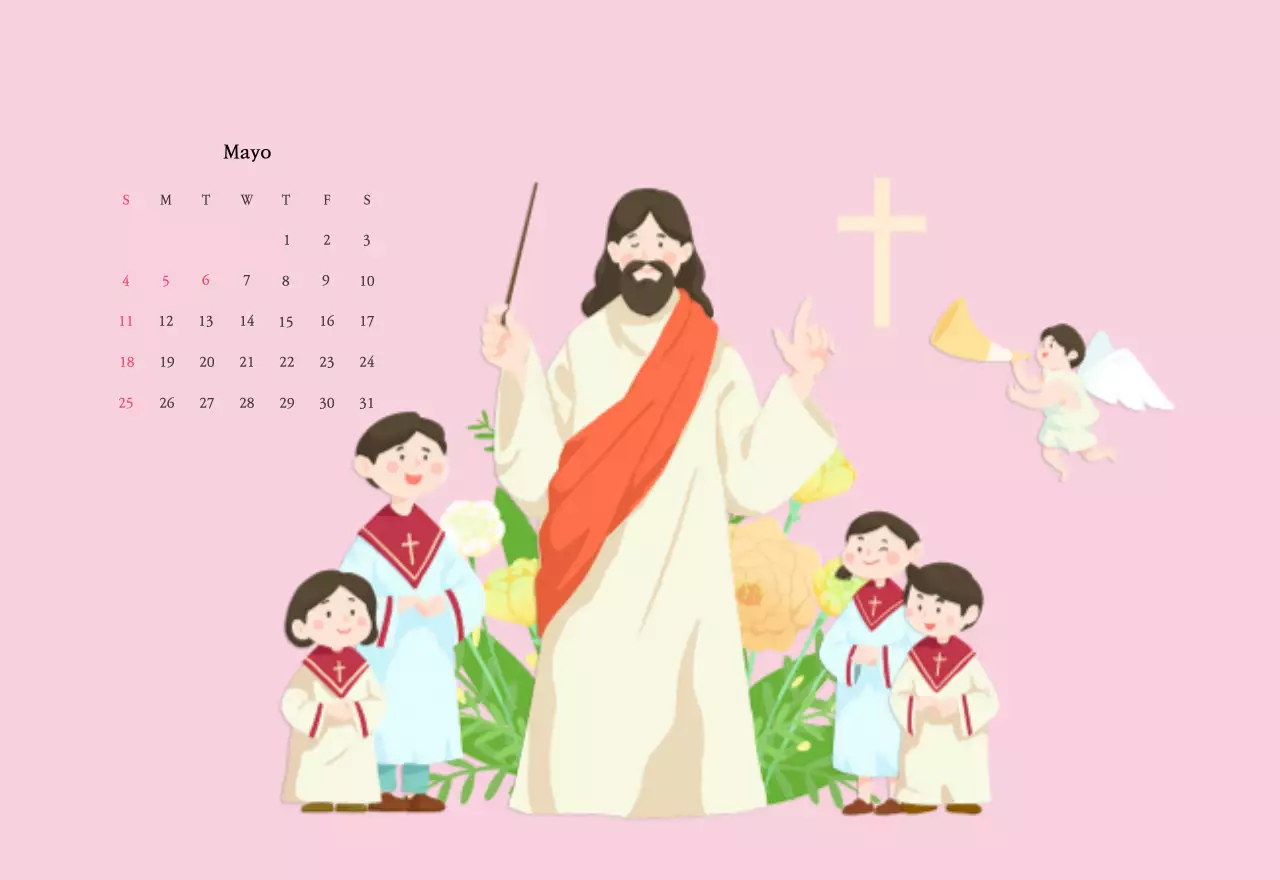 Colores cálidosIglesias con simpáticas ilustraciones