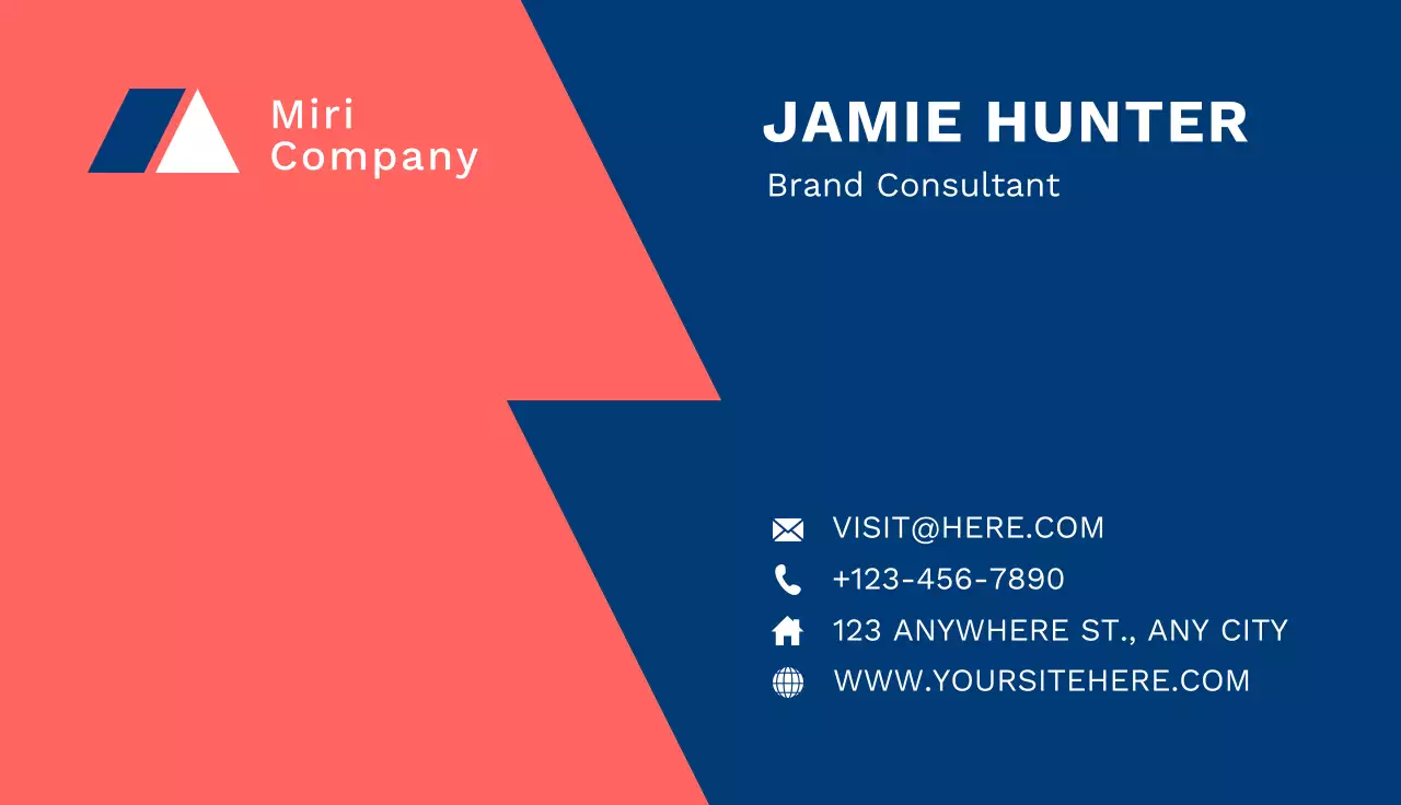 Coral Modern Business Card