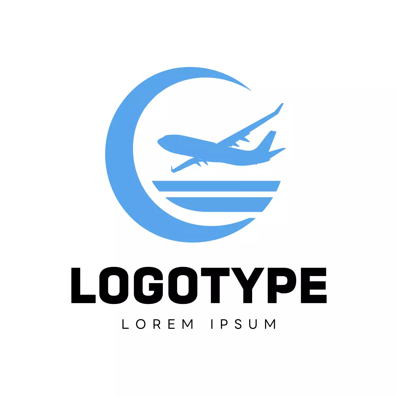 Blue Modern Aviation Logo