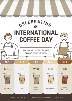 Beige Modern Coffee Promotion Poster