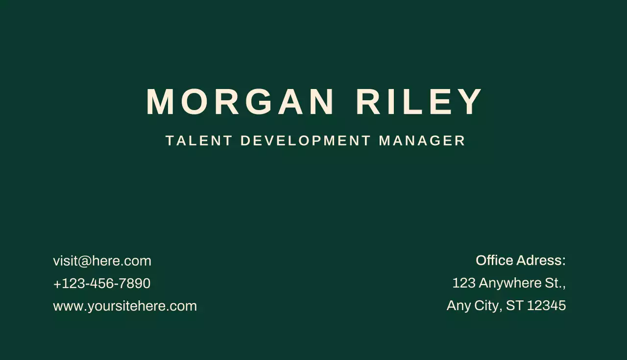 Green Minimal Business Card