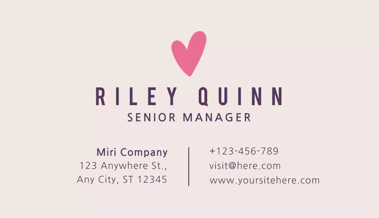 Pink Minimal Business Card