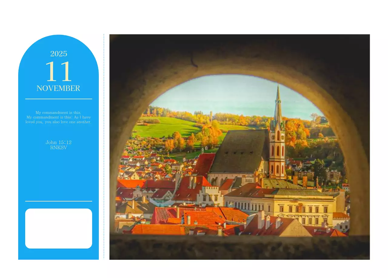 Blue modern concept church calendar