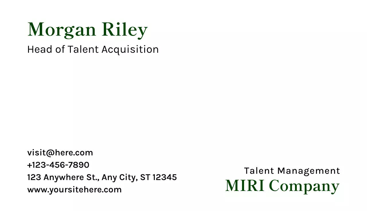 Green Minimal Business Card
