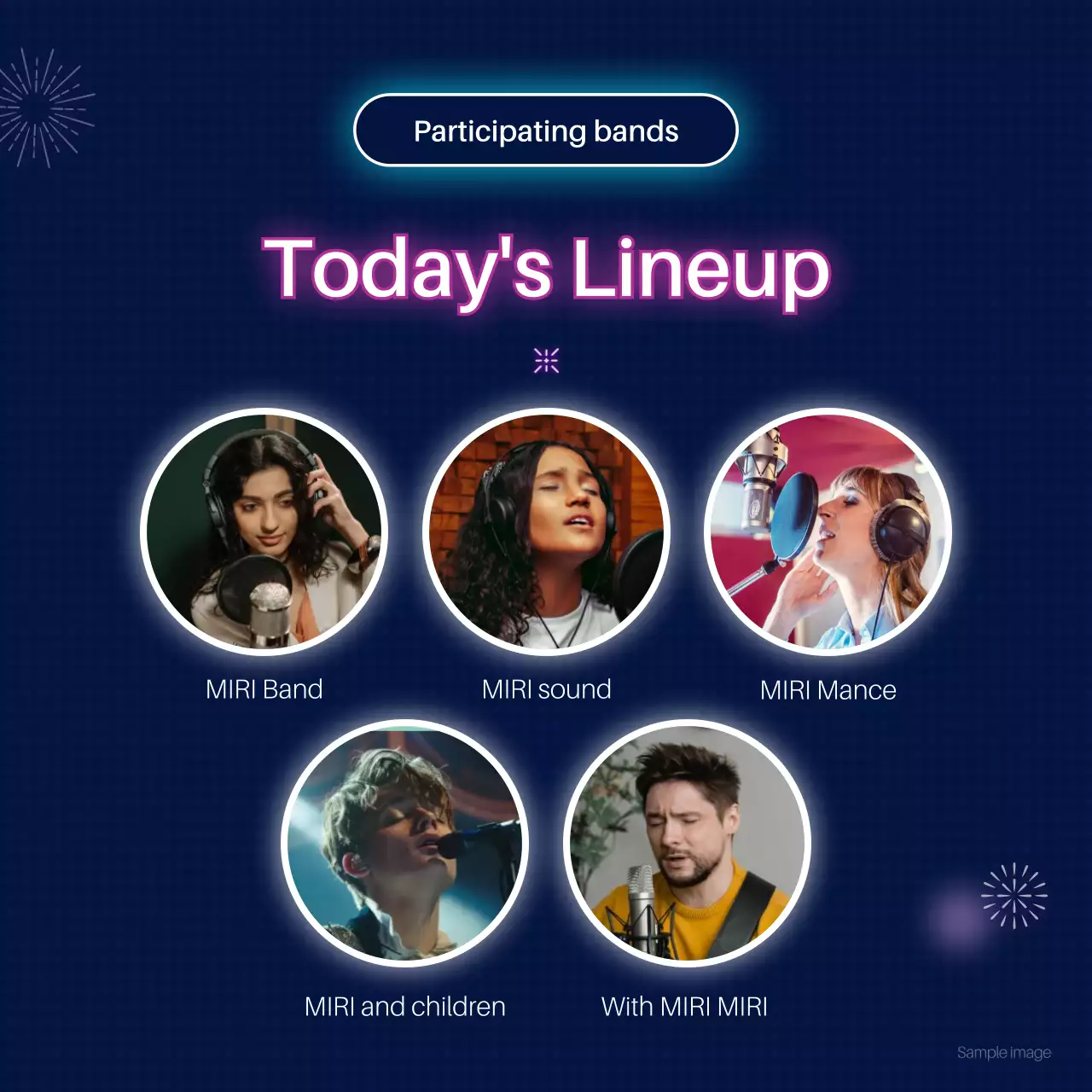 Navy Trendy Band Promotion Instagram Carousel