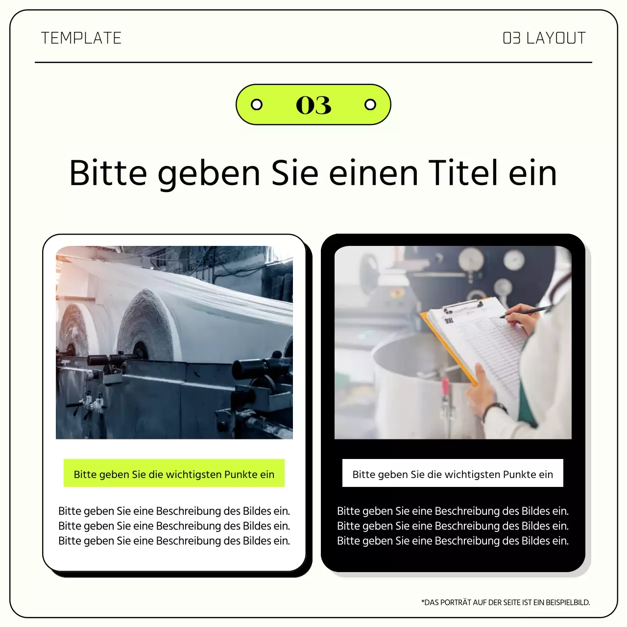 Ein einfaches, lindgrünes Geschäftsanschreiben