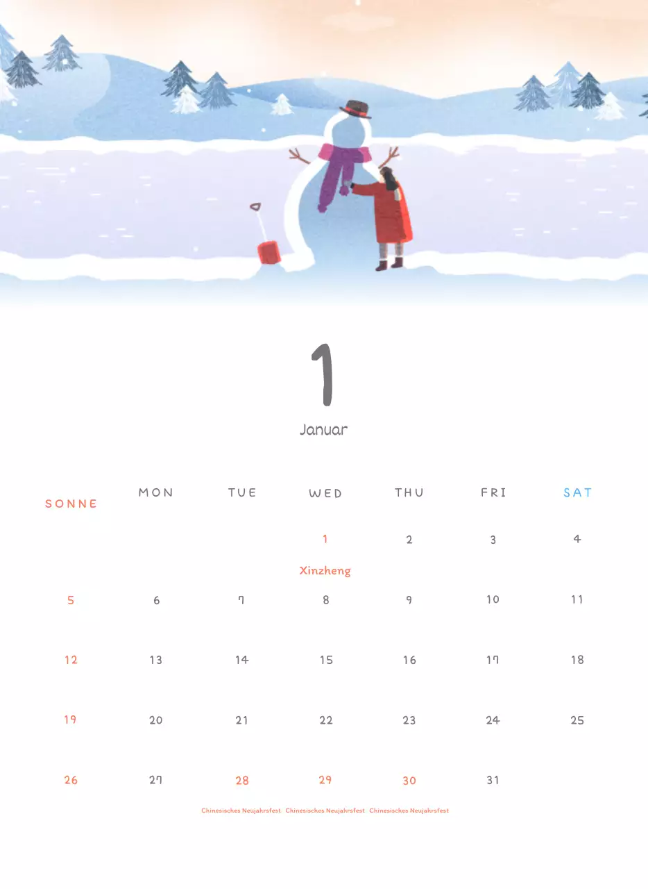Niedliche Kalender mit knuffigen Illustrationen