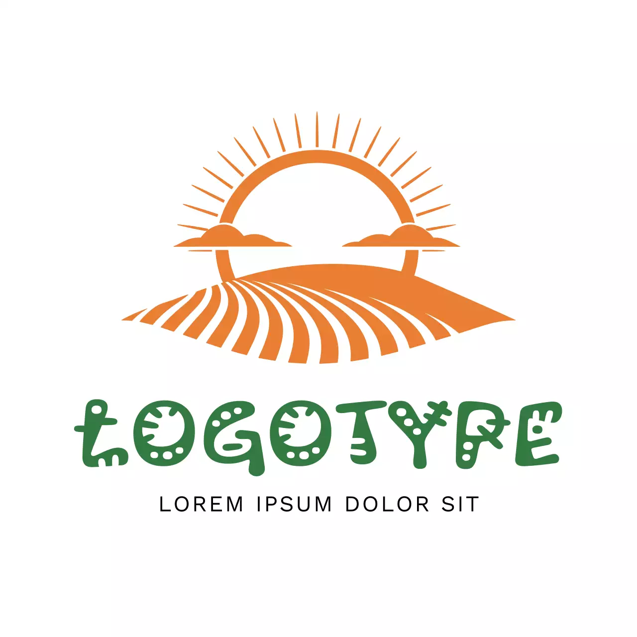 Orange Rustic Design Logo