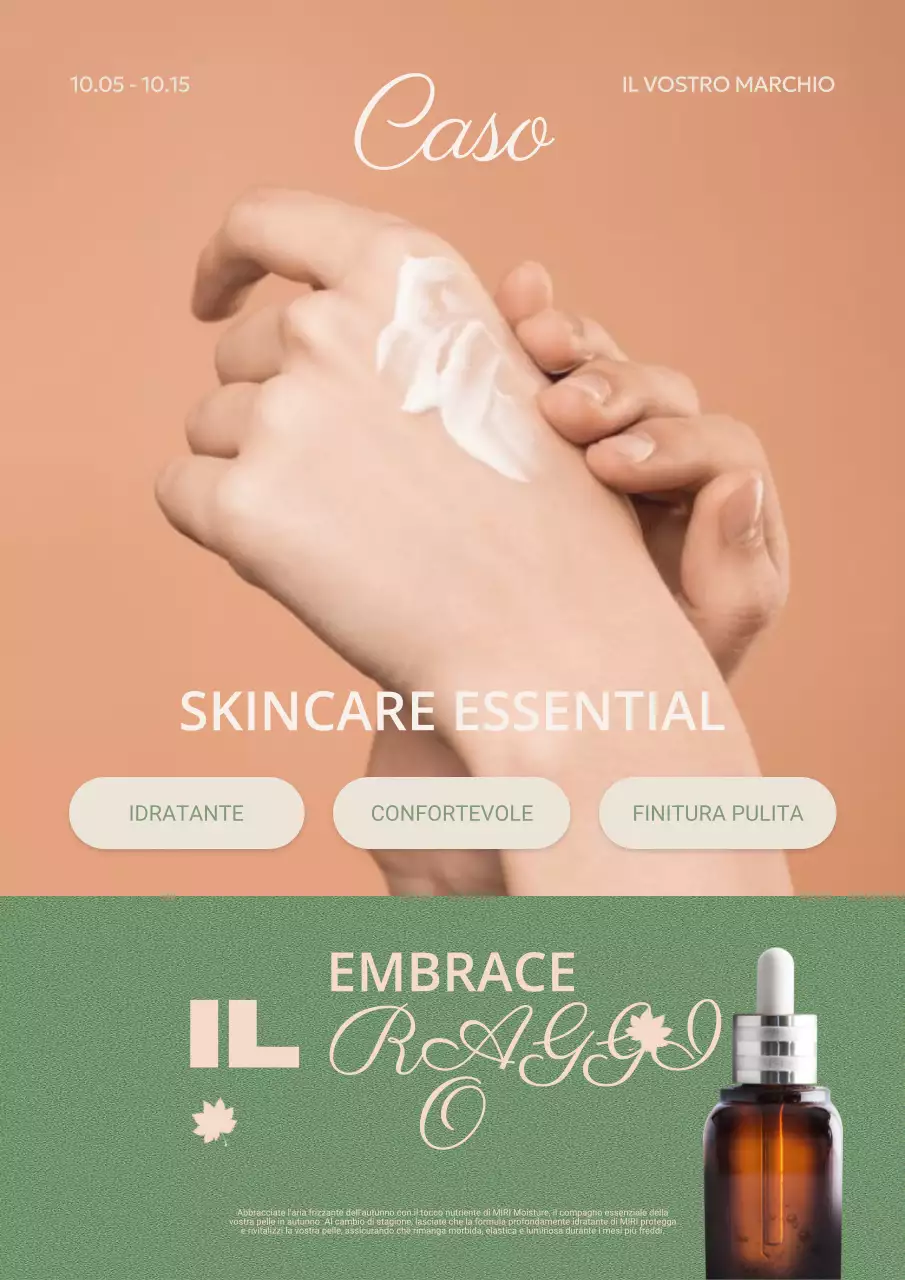 Promuovere i cosmetici autunnali in marrone e verde