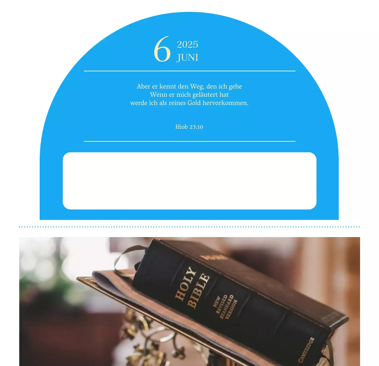 Blaues modernes Konzept Kirchenkalender