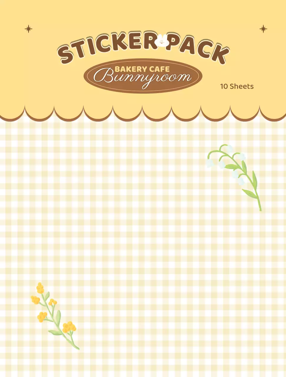 かわいい色鉛筆画のイラストベーカリーステッカーパック背景紙