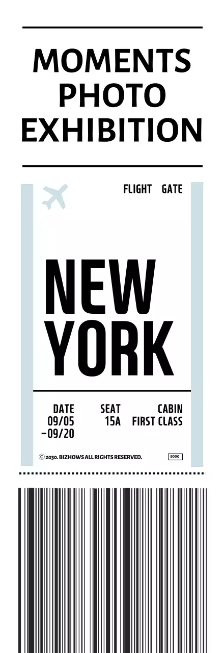 심플한 비행기 티켓 형태의 펜 포장 배경지