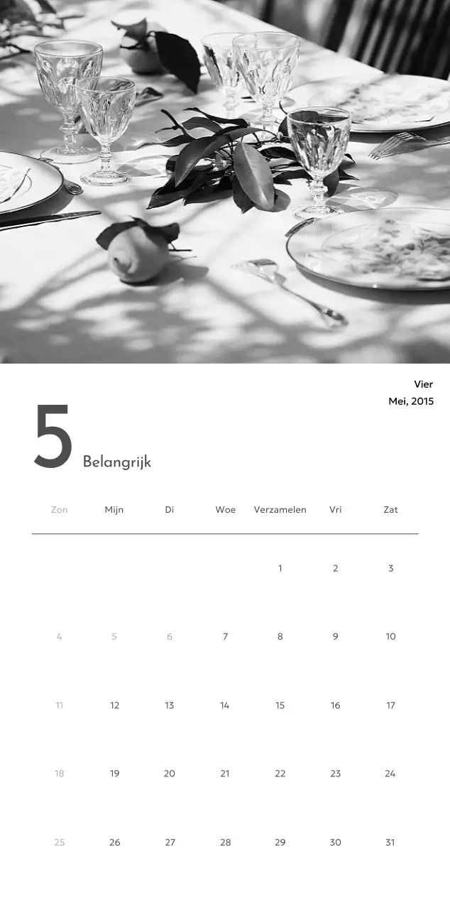 Een fotokalender met een strakke, stedelijke uitstraling