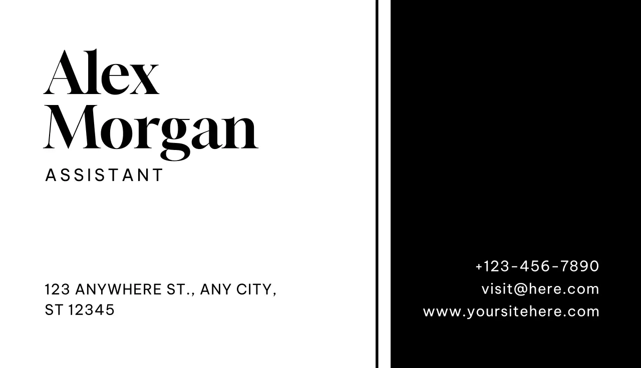 Black Minimalist Business Card