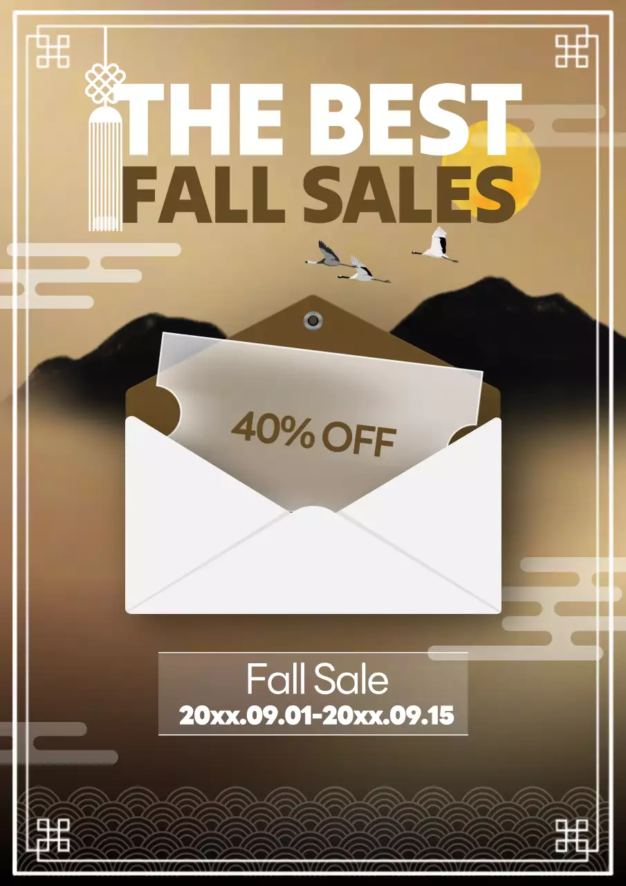 Beige Traditional Fall Promotion Poster