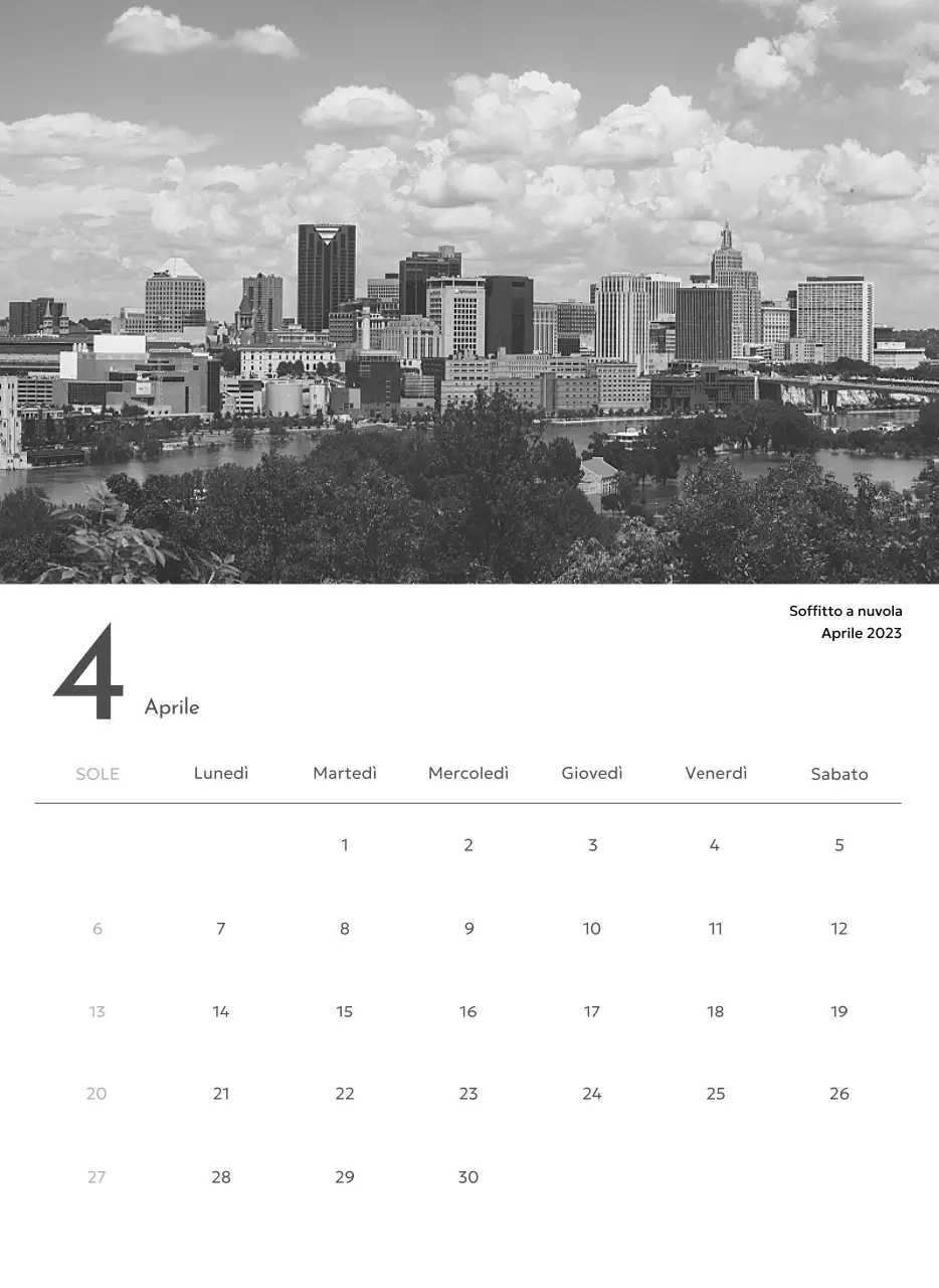 Un calendario fotografico dall'atmosfera pulita e urbana
