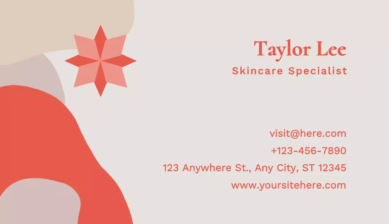 Red Minimalist Skincare Business Card