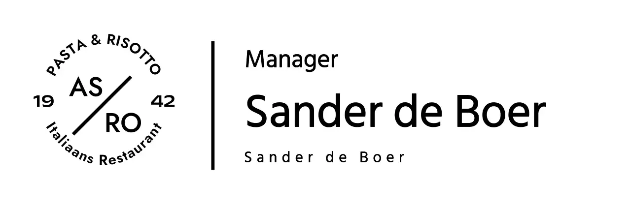 Italiaanse restaurant naambadge met een moderne twist