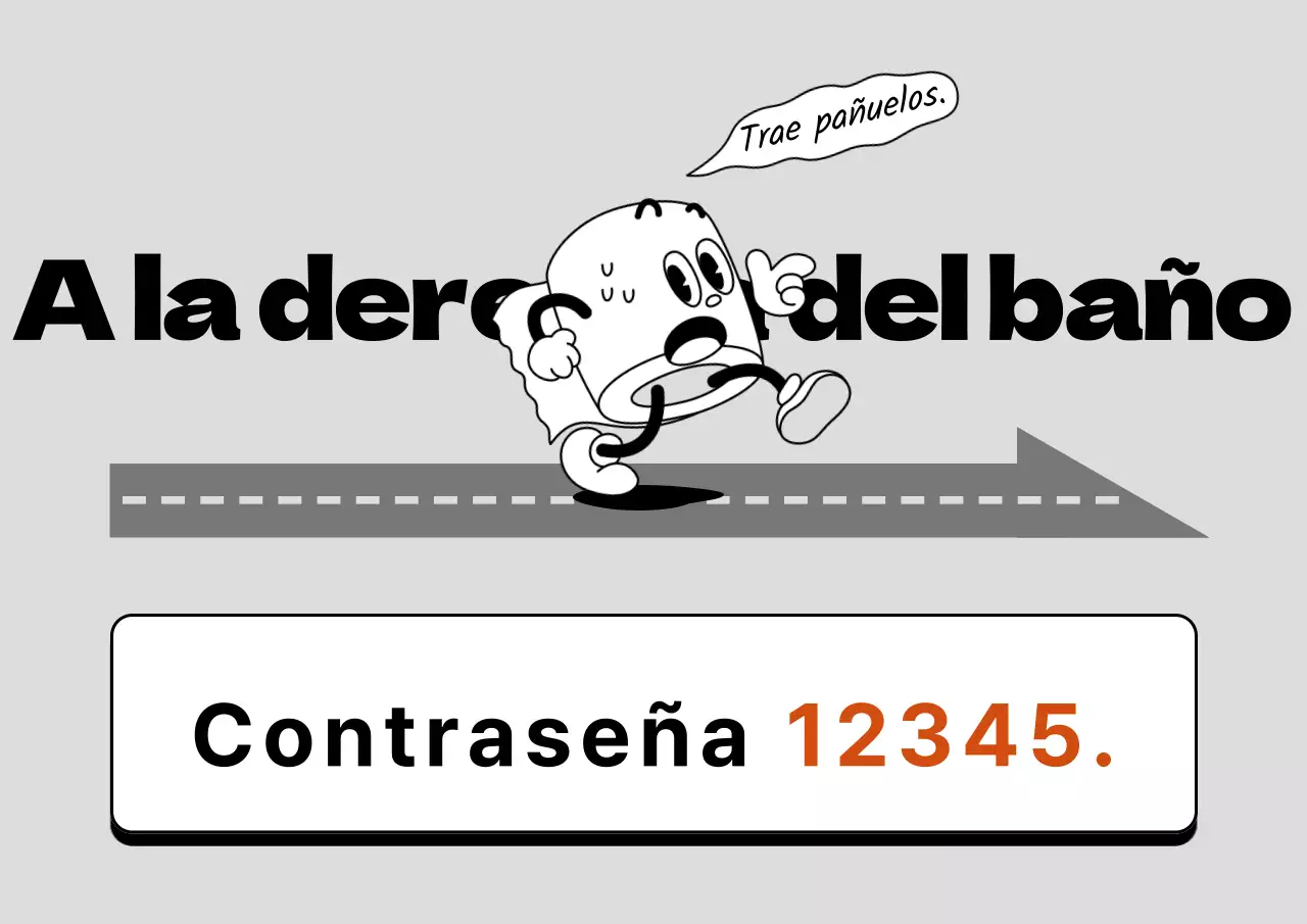 Información sobre el aseo en negro y rojo