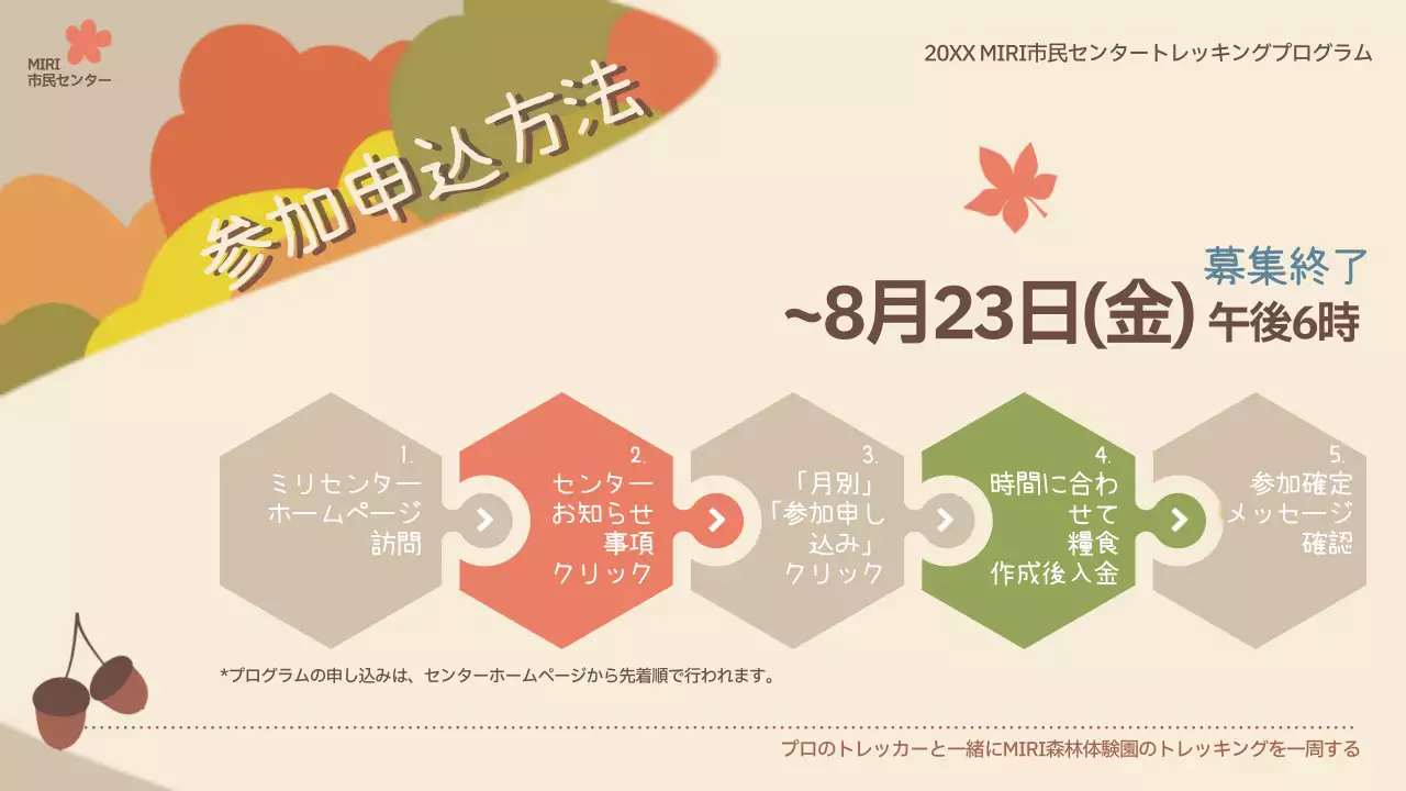 ベージュ かわいい トレッキング ポスター プレゼンテーション