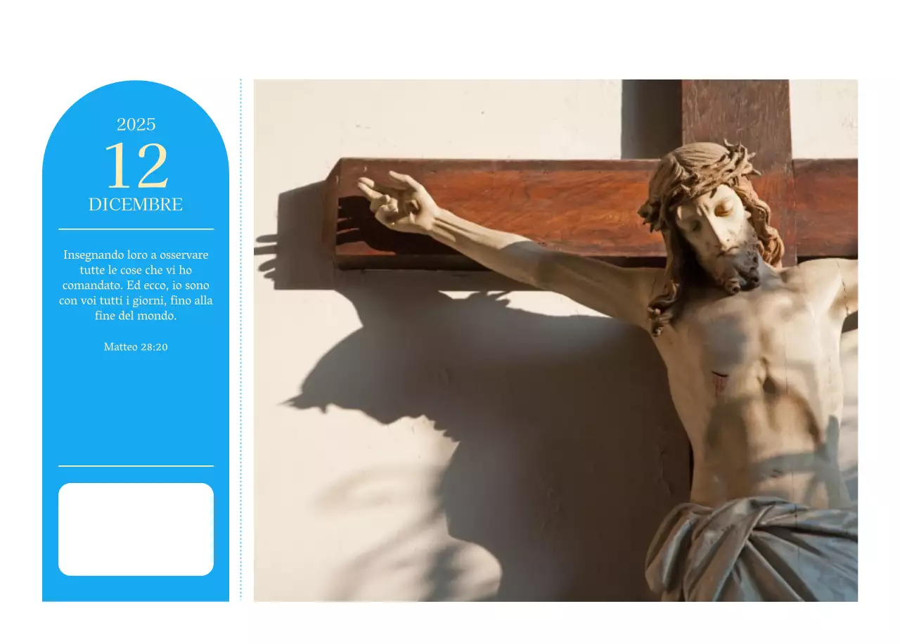 Calendario ecclesiastico blu di concezione moderna