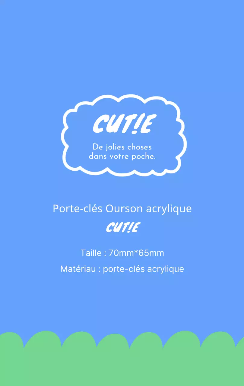 Papier peint mignon pour porte-clés en bleu