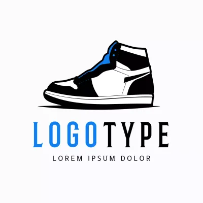 Blue Modern Sneaker Advertisement Logo