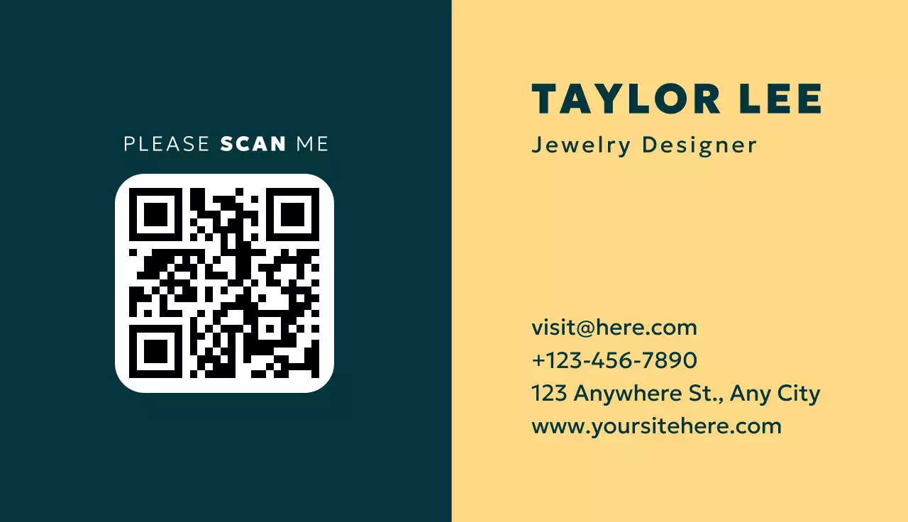 Teal Minimal Business Card