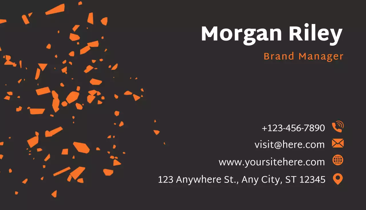 Orange Geometric Business Card