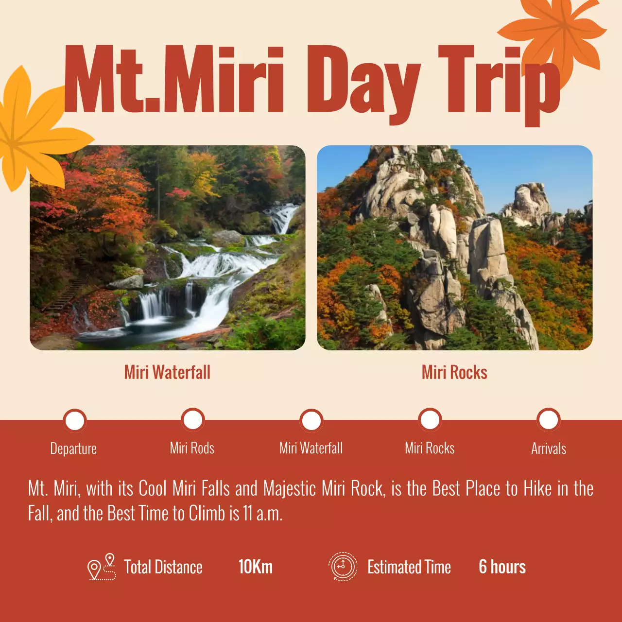 Orange Rustic Hiking Guide Social Media Post