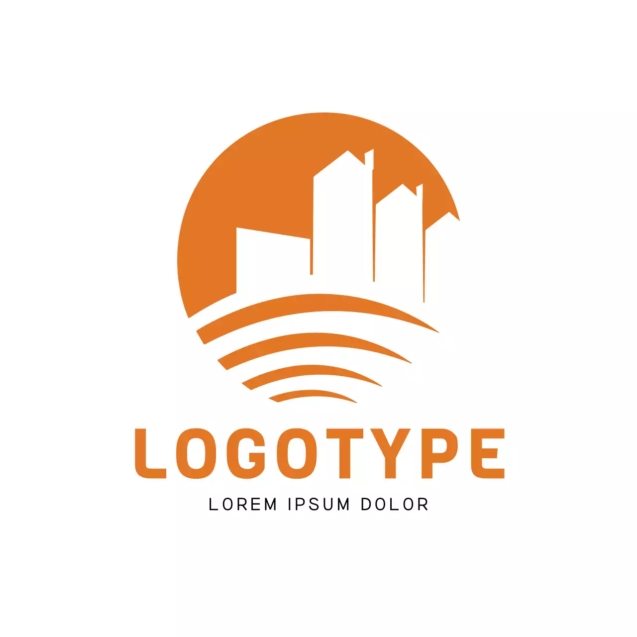 Orange Minimal Design Logo