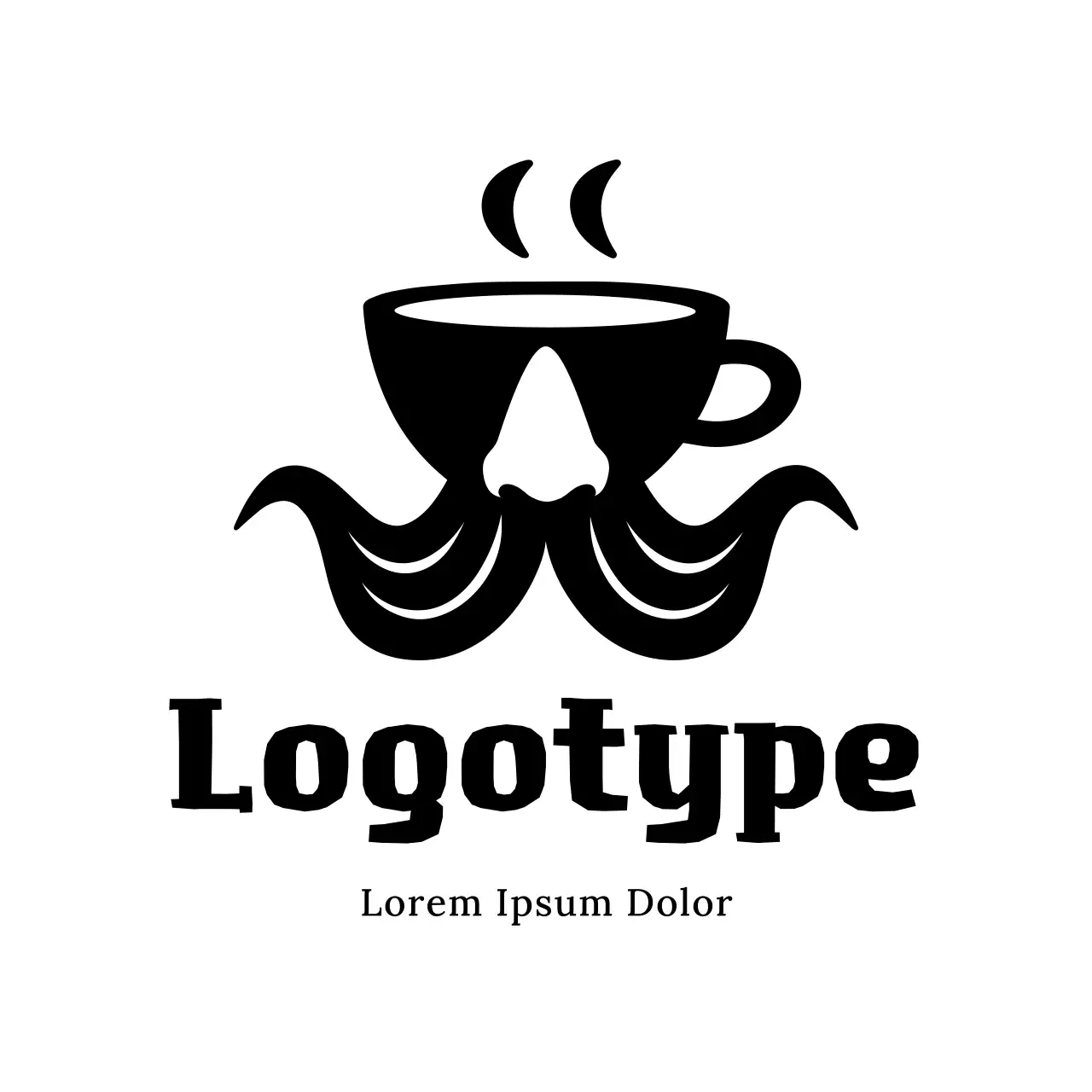 Black Minimal Coffee Logo