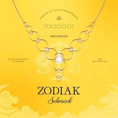 gelb eleganter Tierkreis-Schmuck Promotion