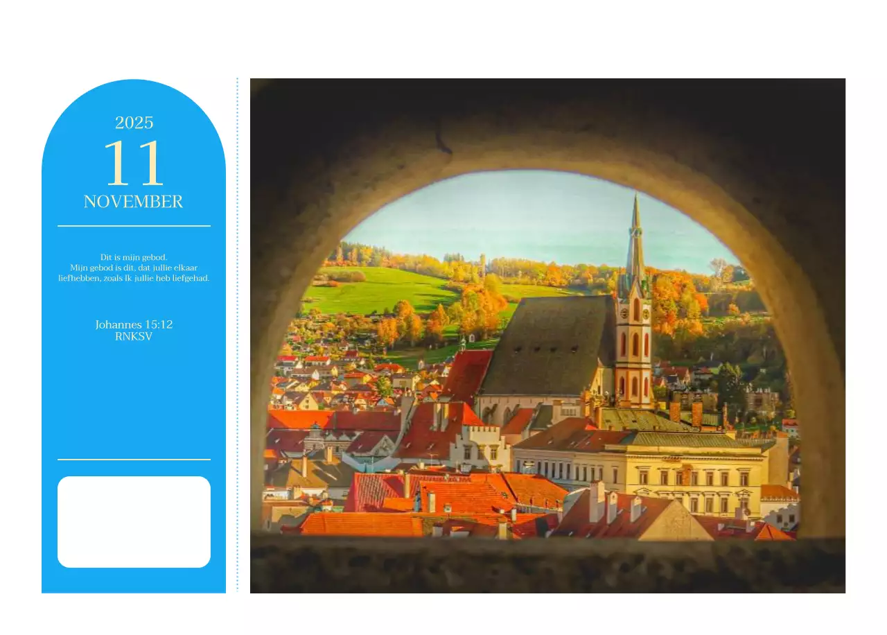 Blauw modern concept kerkkalender