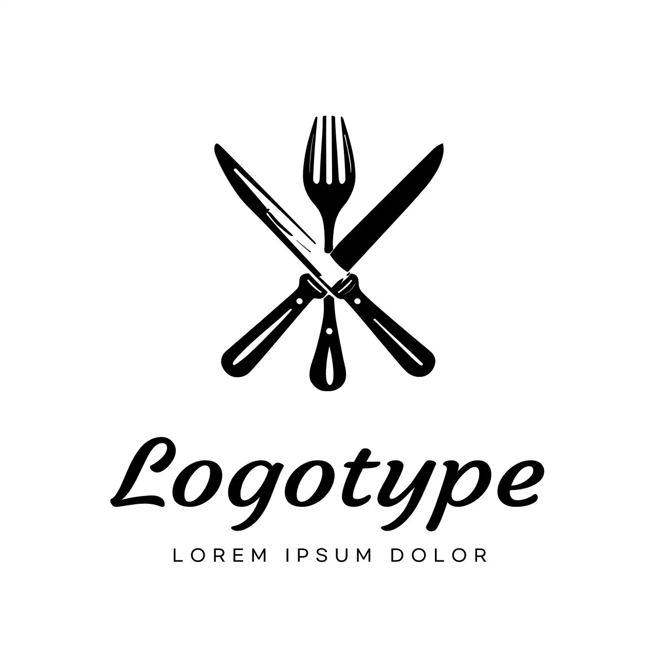 Black Minimalist Restaurant Logo