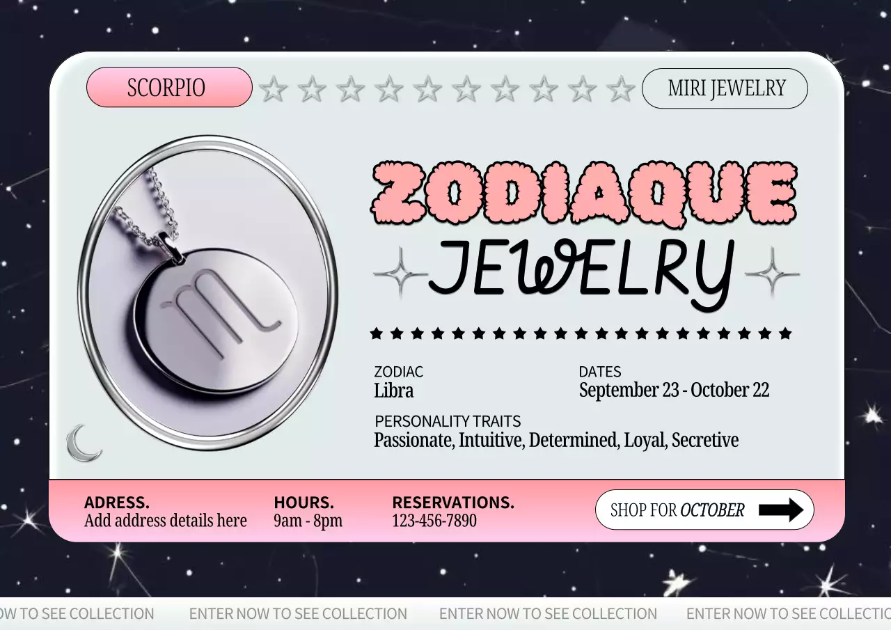 Pink Trendy Zodiac Promotion Poster